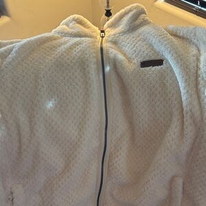 Plush Full-Zip Sherpa Jacket in Cream